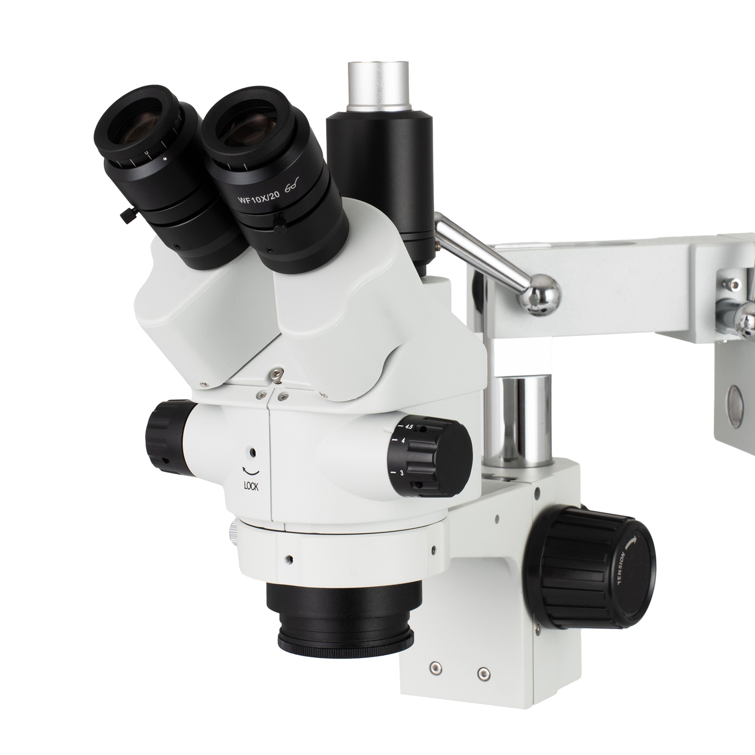 Amscope Microscope Stereo 7X-45X - رأس مجهر ستيريو ثلاثي العدسات من