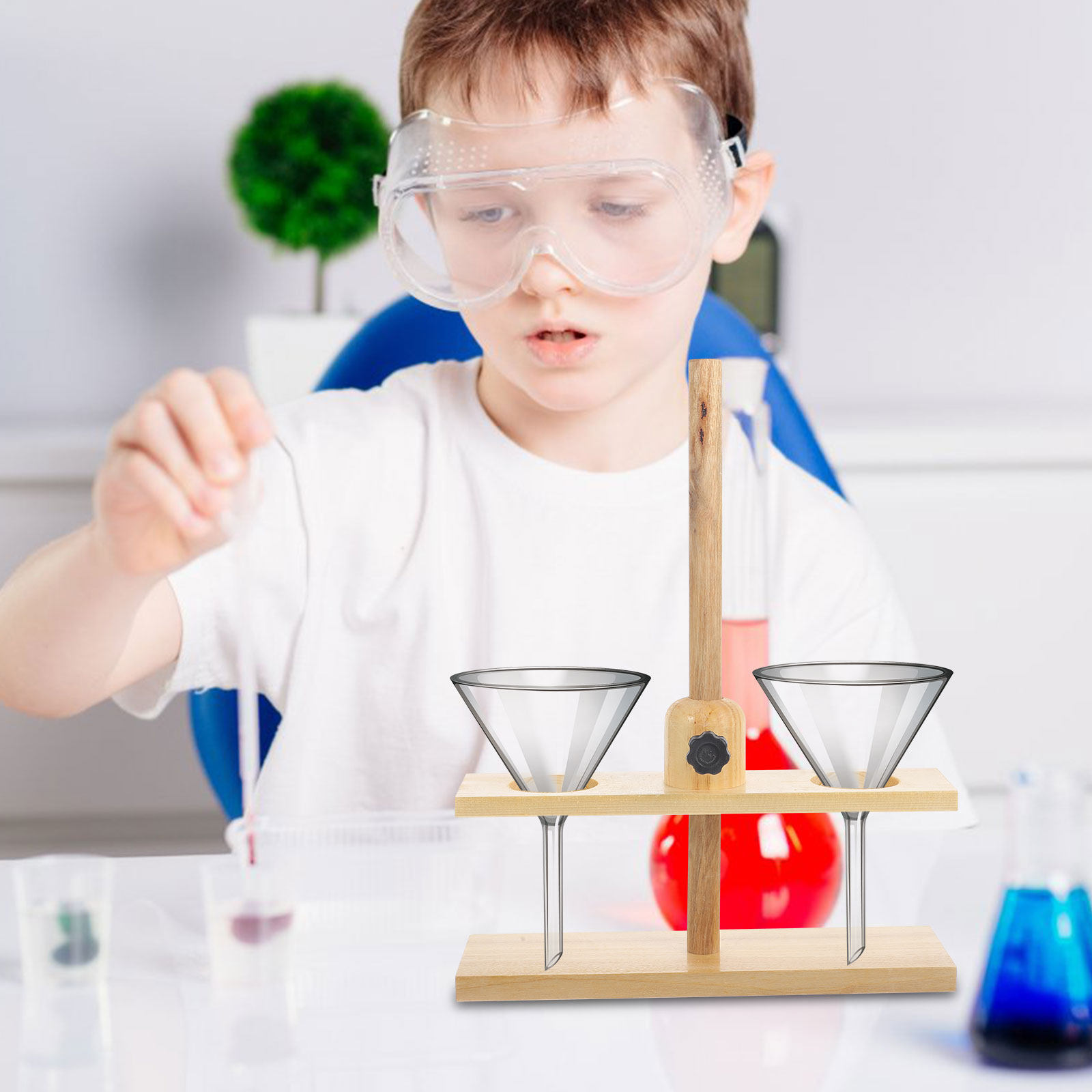 حامل قمع ذو فتحتين عالي الجودة - مراجعة Science Experiment وسعره