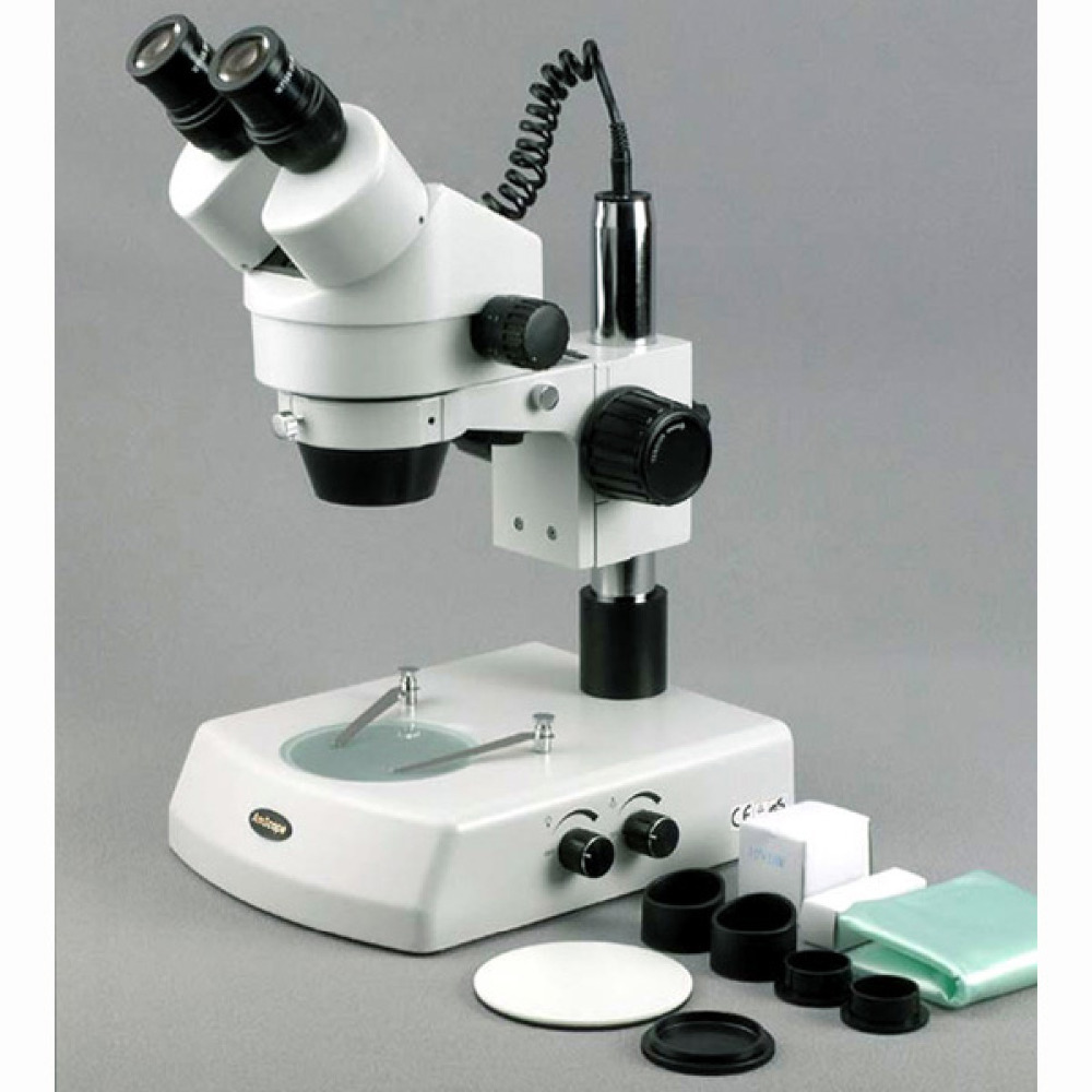 مجهر ستيريو ثنائي العدسة قابل  - مراجعة Amscope Microscope Stereo 7X-45X وسعره