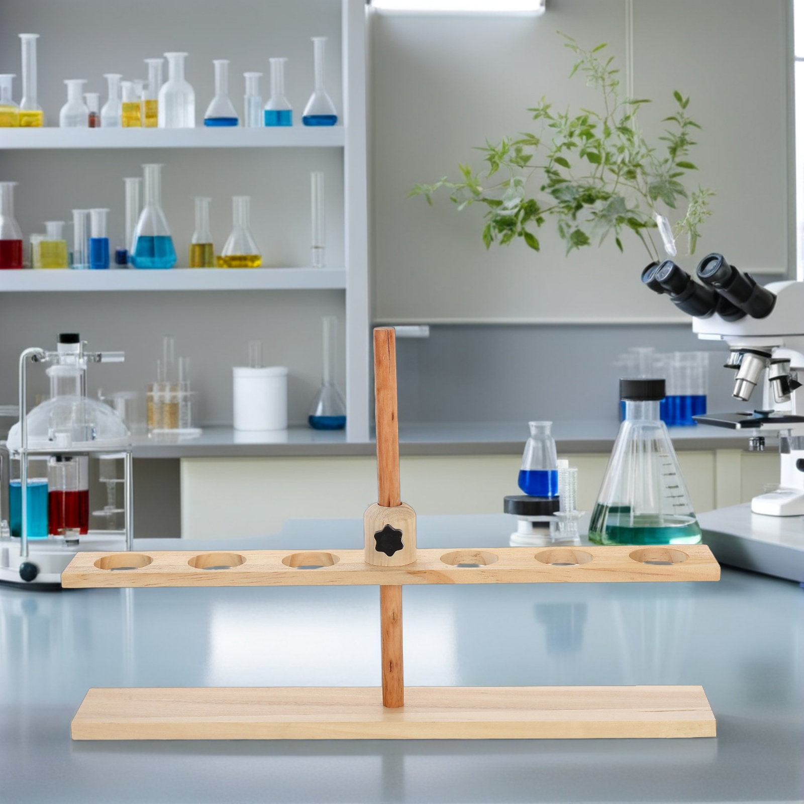 حامل قمع خشبي بـ 6 فتحات قابل  - مراجعة Science Experiment وسعره