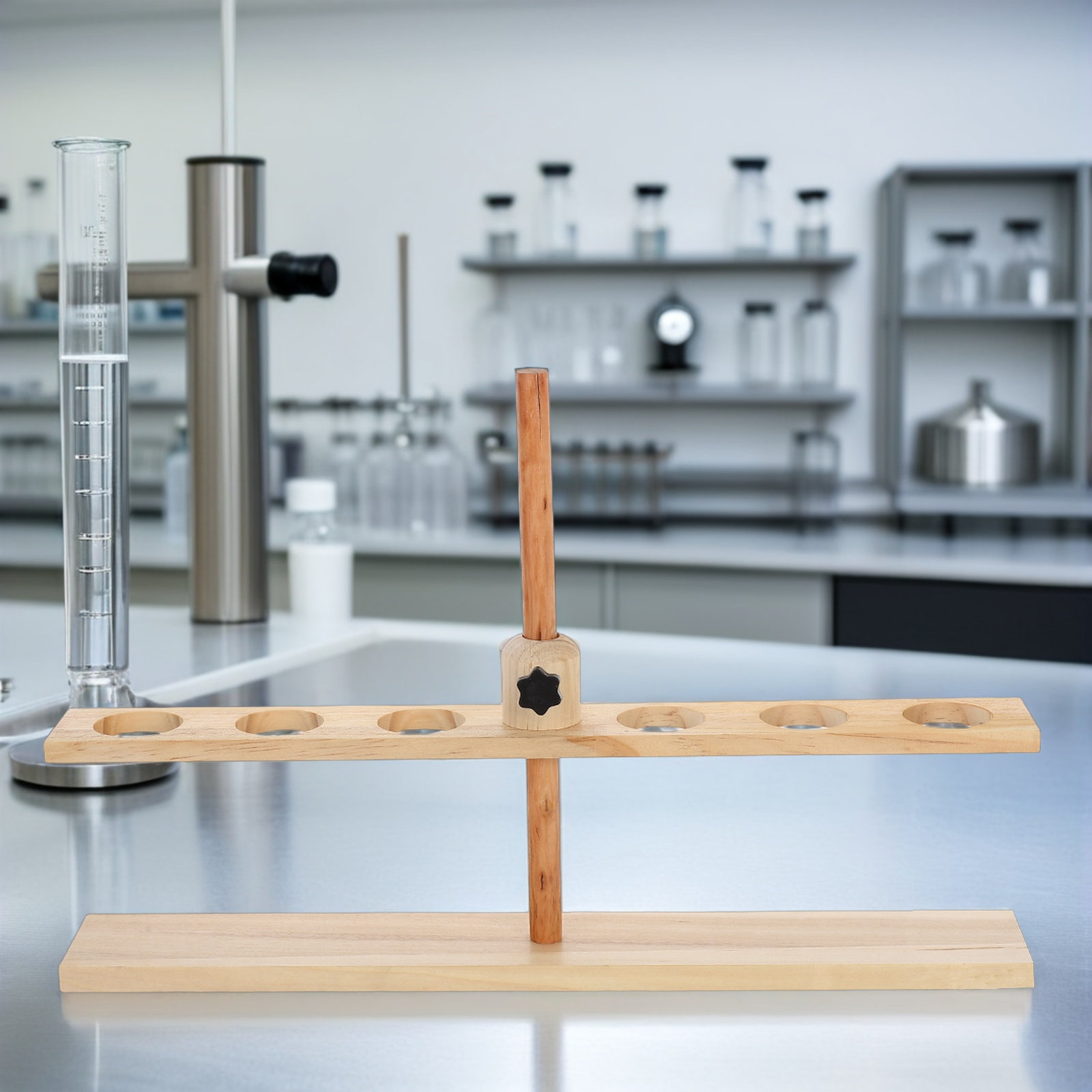 حامل قمع خشبي بـ 6 فتحات قابل  - مراجعة Science Experiment وسعره